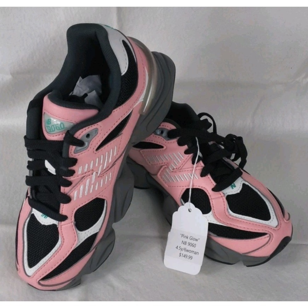 New Balance 9060 Pink Black Grey 4.5Y Women's 6 GS NIB Deadstock U9060WNB